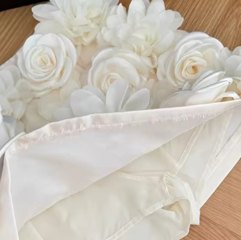 Elegant Cream Floral Skirt - Picture 5 of 8